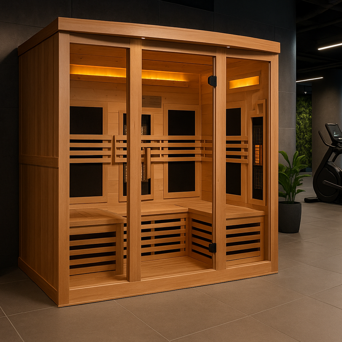 Golden Designs 6-Person Full Spectrum Near Zero EMF FAR Indoor Infrared Sauna + Red Light Therapy | GDI-8260-01