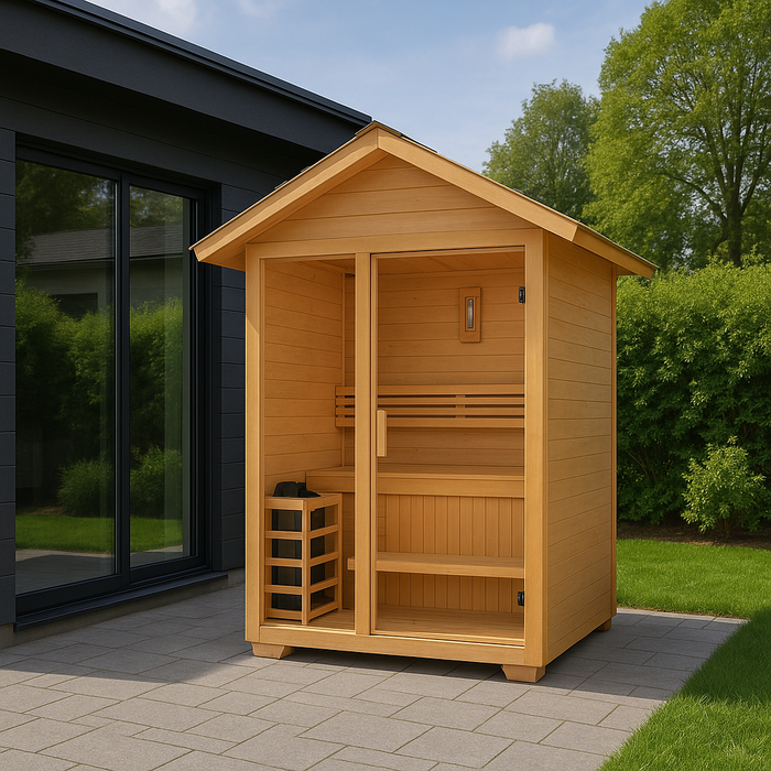 Golden Designs Carinthia Infrarrojos para 3 personas + Sauna tradicional al aire libre | GDI-8123-01