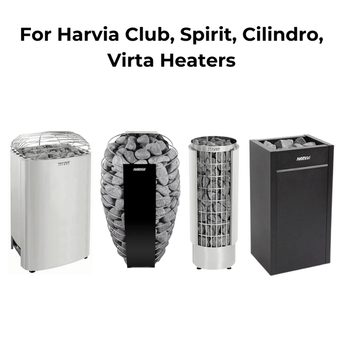 Harvia Xenio Club/Spirit/Cilindro/Virta Digital Sauna Heater Control w/ WiFi and Power Unit and Temp/Humidity Sensor Kit | CX30-U1-U3-XW / CX45-U1-U3-XW