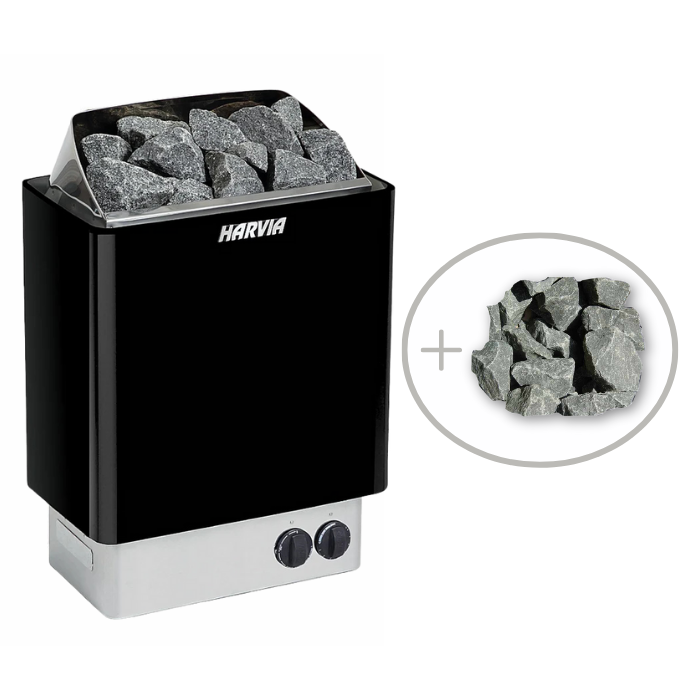 Paquete de calentador eléctrico Harvia KIP con controlador incorporado y piedras