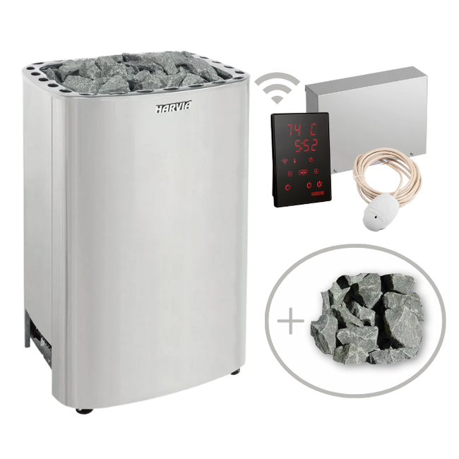 Harvia Club Electric Sauna Heater Package w/ Digital Controller and Wifi and Stones