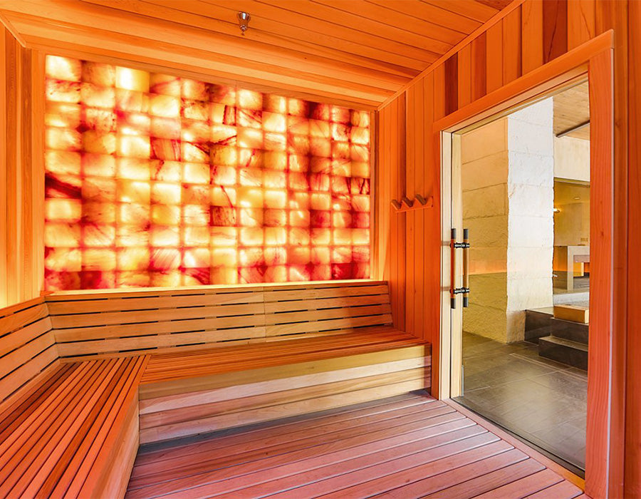 Scandia Himalayan Salt 16"x18" Sauna Wall Panel with LED Lighting