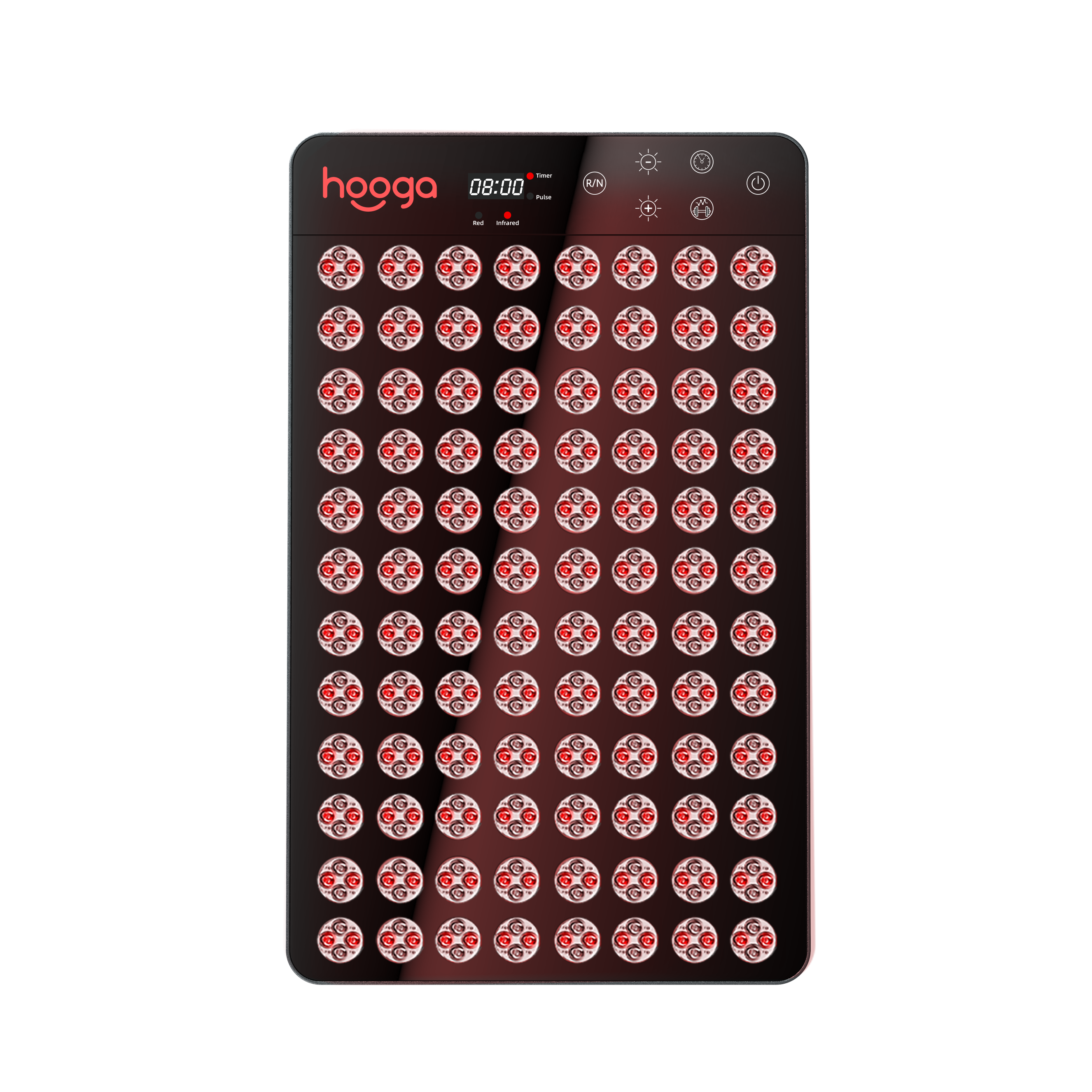 Hooga Ember sauna panel specifications - 384 LEDs, 180W, 630/660/810/850nm, IP65, 194°F