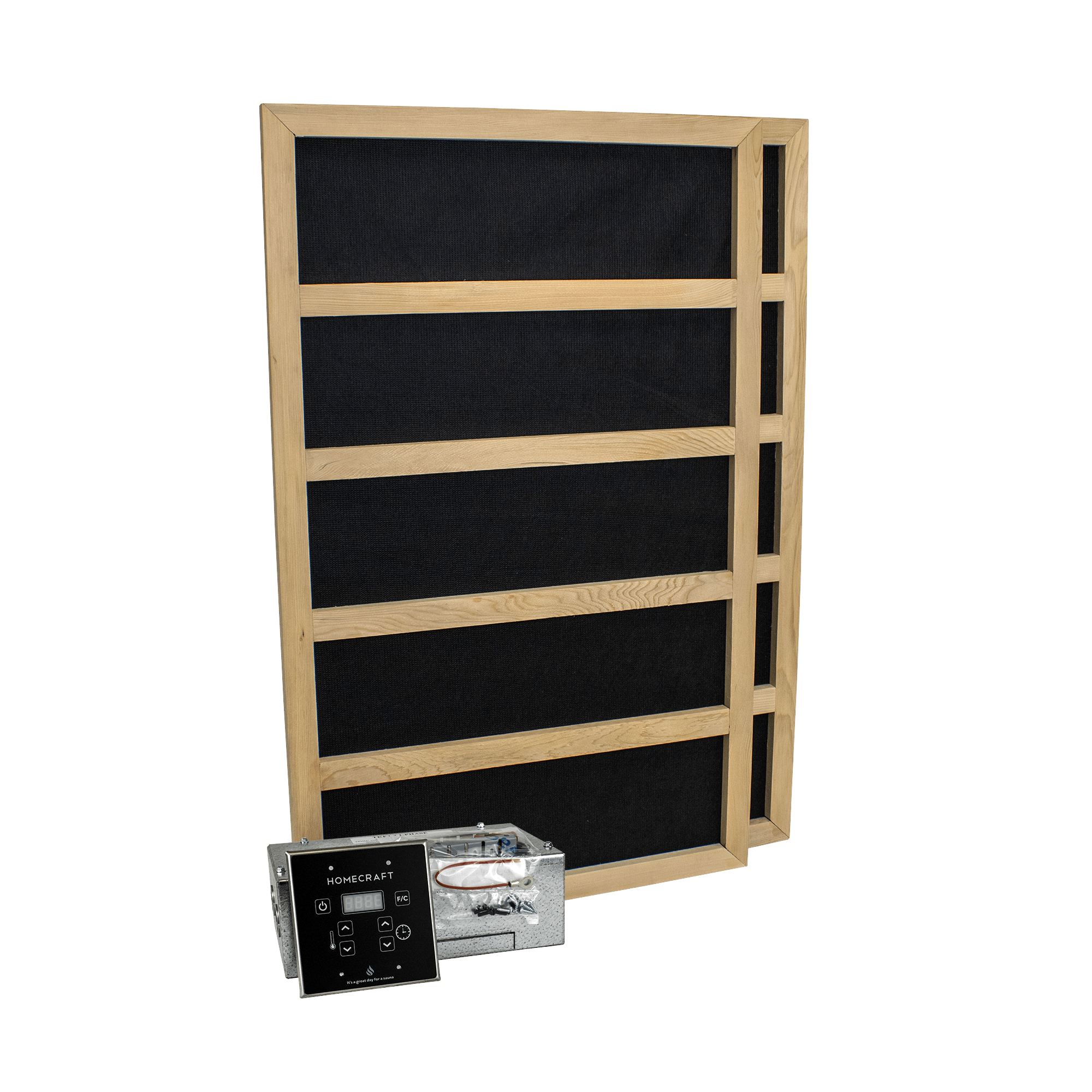 Carbon Fiber FAR Infrared Sauna Heaters w/ Digital Controller Package for 40 cu. ft. Room | 600 WATT - 240VAC