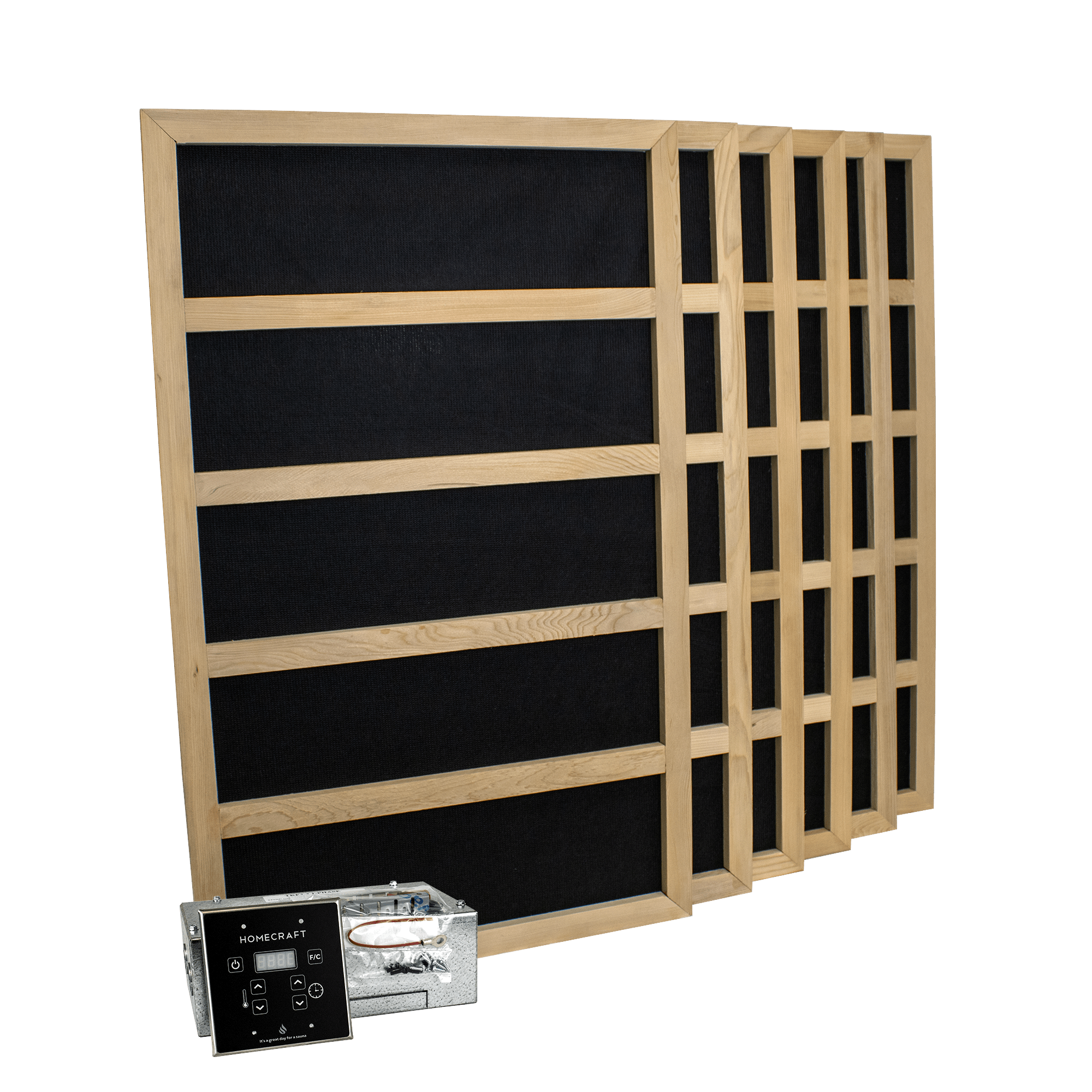 Carbon Fiber FAR Infrared Sauna Heaters w/ Digital Controller Package for 120 cu. ft. Room | 1800 WATT - 240VAC