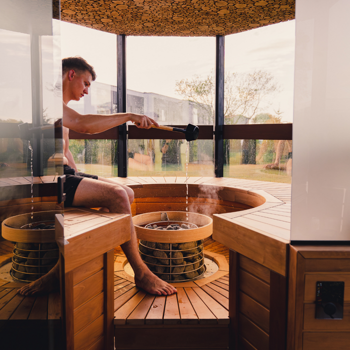 Haljas Hele Double | 7-Person Luxury Glass Outdoor Sauna