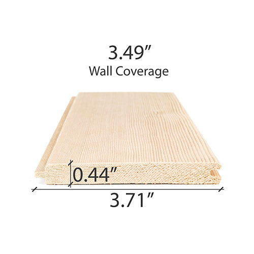 Prosaunas Sauna Wood, Hemlock Vertical Grain, Clear Grade A+ V Gap Wall Cladding, 1/2"x4" - hemlock option