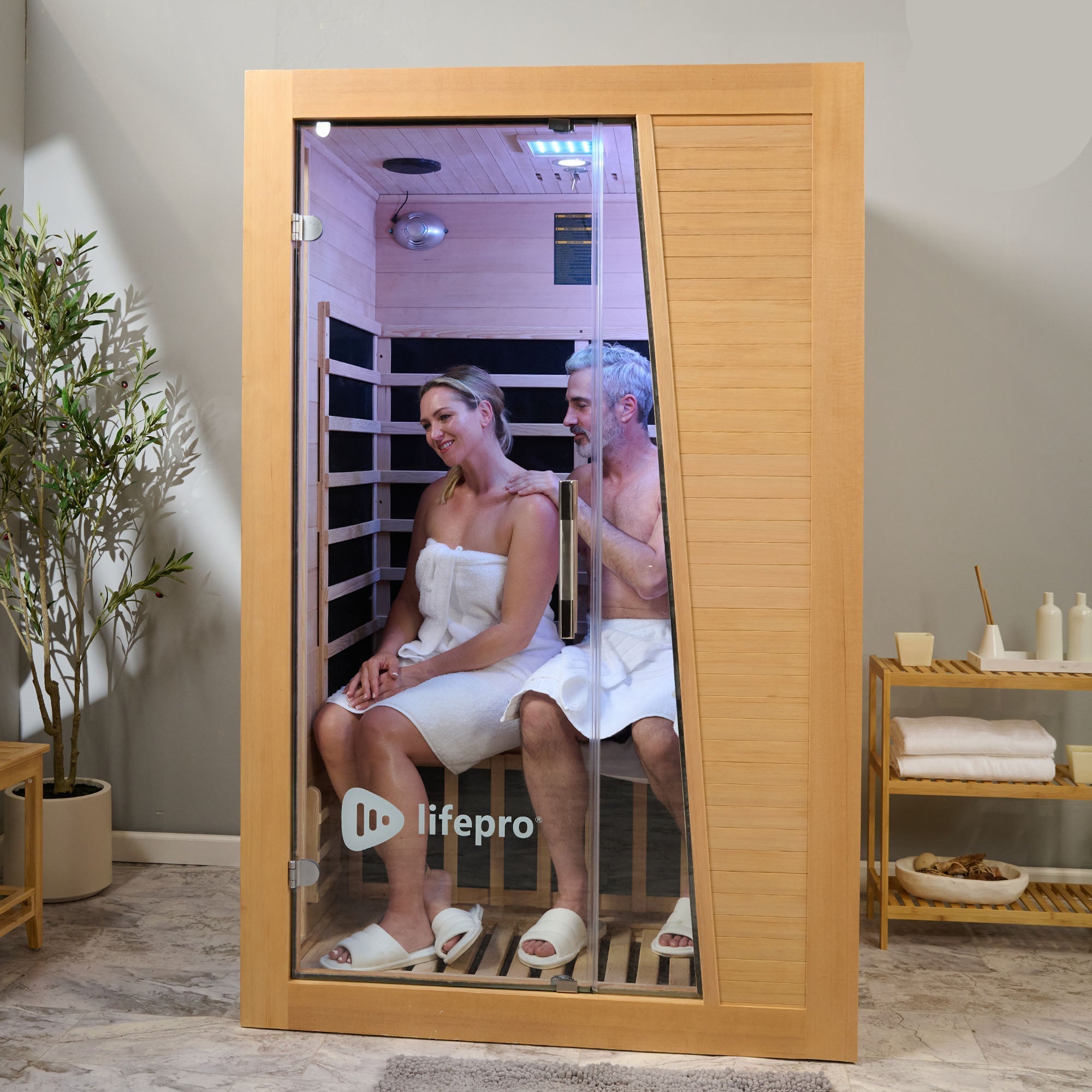 Lifepro RejuvaCure Duet 2-Person Far Infrared Sauna w/ Chromatherapy