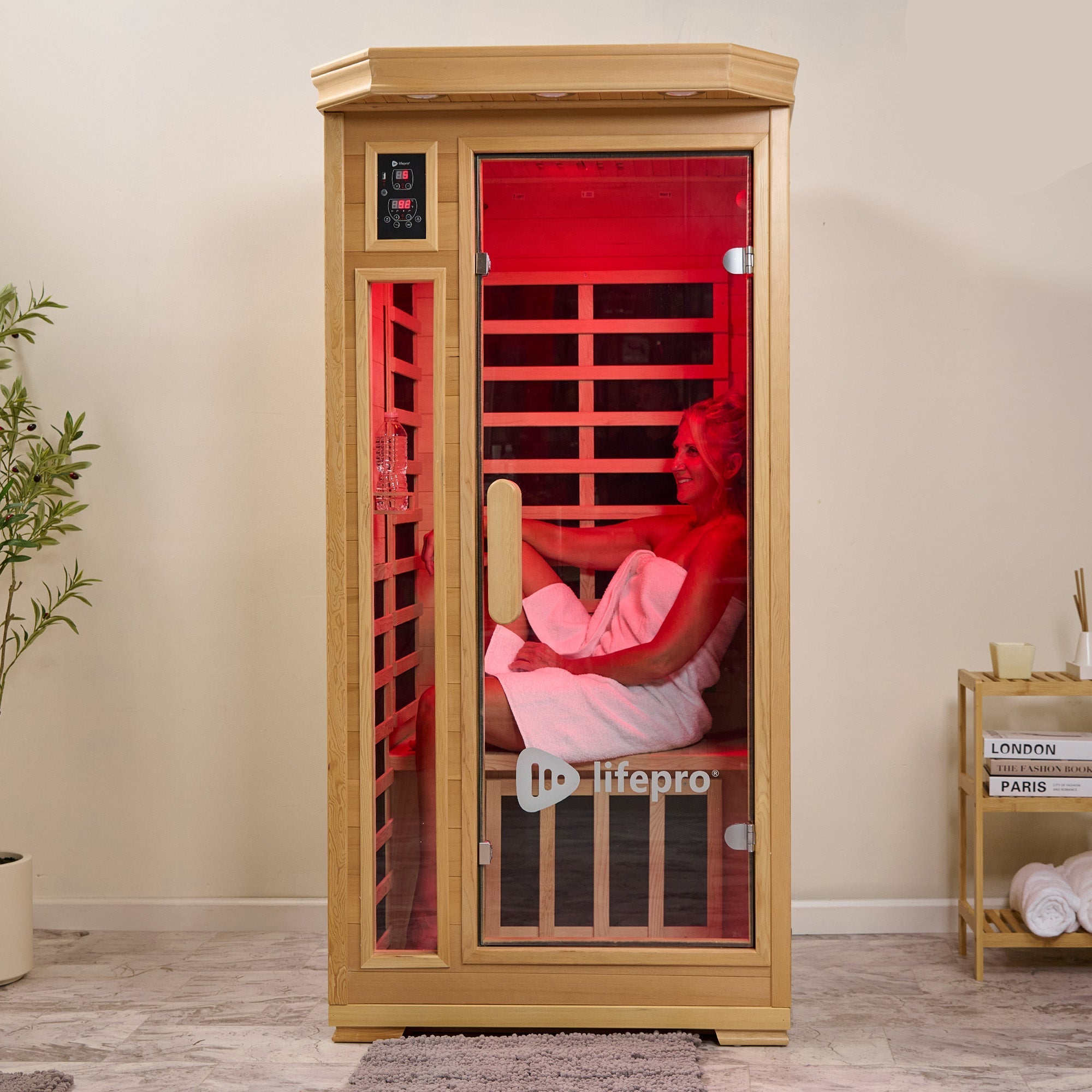 Lifepro RejuvaCure 1-Person Far Infrared Sauna w/ Chromotherapy