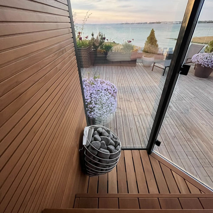 Haljas Hele Glass Mini | 3-Person Pre-Assembled Luxury Outdoor Glass Traditional Sauna