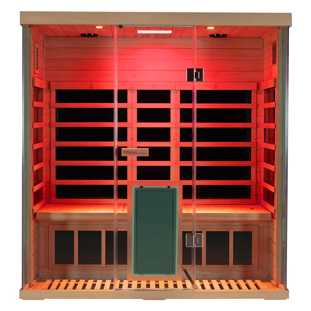 Wizzisaunas S03 3-Person Full Spectrum Near Zero EMF Indoor Infrared Sauna + Medical-Grade Red Light Therapy