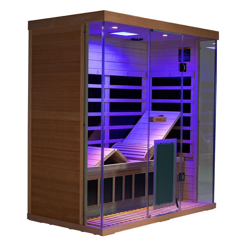 Wizzisaunas S03 3-Person Full Spectrum Near Zero EMF Indoor Infrared Sauna + Medical-Grade Red Light Therapy - image 5