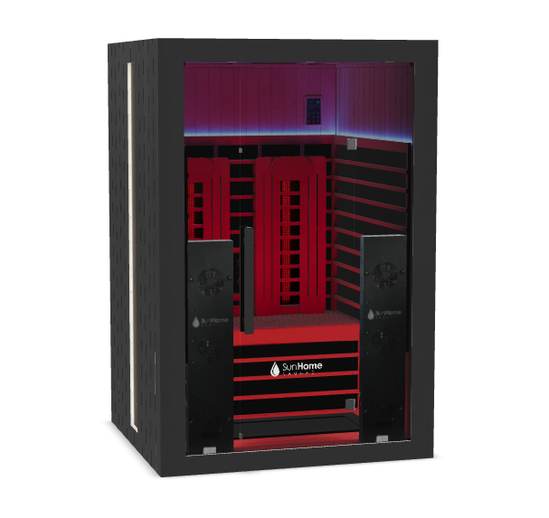 Sun Home Eclipse™ 2-Person Full Spectrum Indoor Infrared Sauna + Red Light Therapy