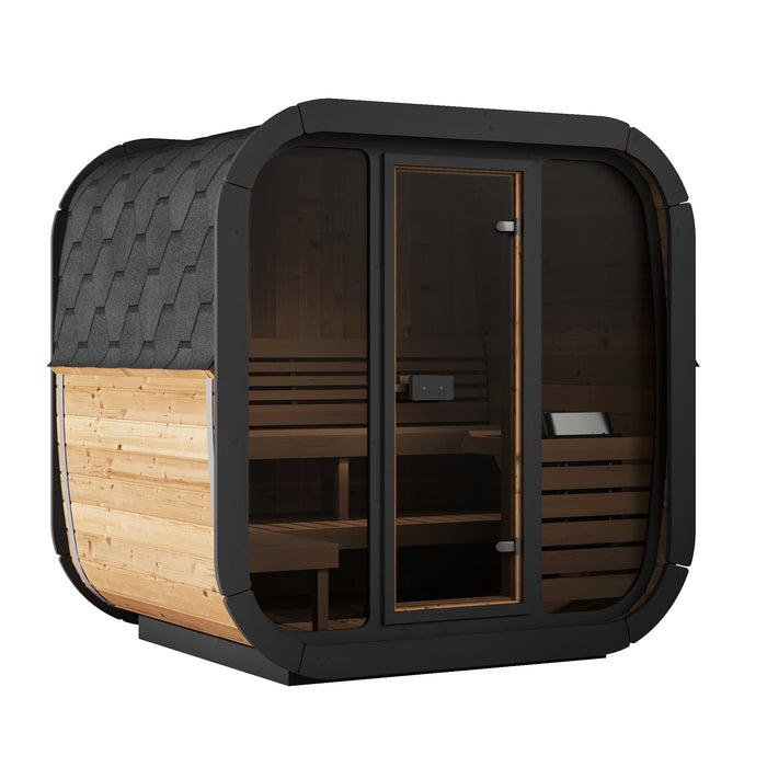 SaunaLife 4 Person 4.6' Long Outdoor Traditional Cube Sauna | Model CL5G