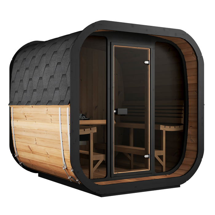 SaunaLife 6 Person 7.6' Long Outdoor Traditional Cube Sauna | Model CL7G