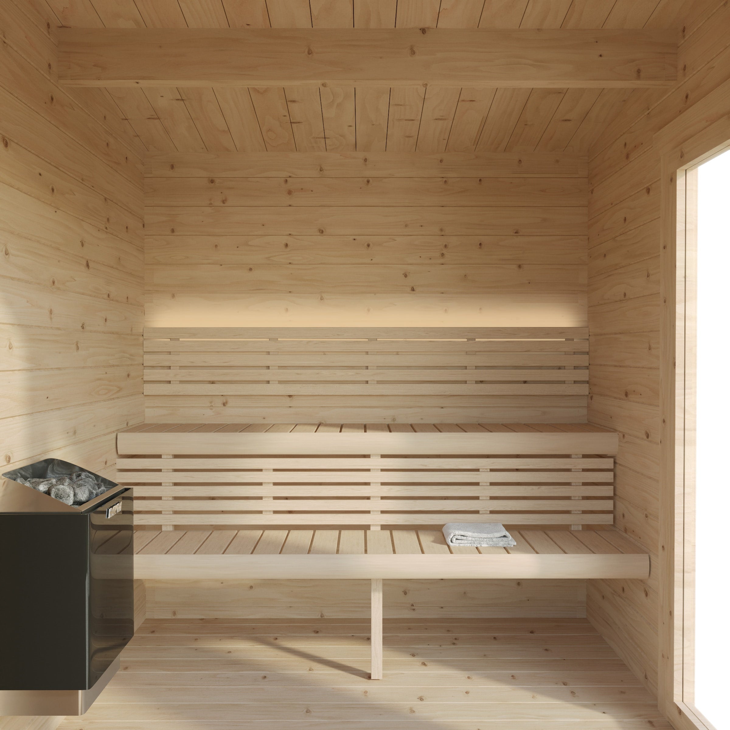 SaunaLife 6-Person Outdoor Traditional Cabin Sauna | Model G4