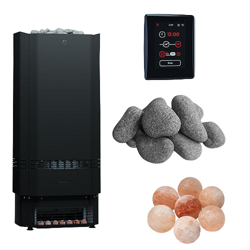 Saunum Air Perfect 240V Electric Sauna Heater Package w/ Climate Equalizer, Digital Controller & WiFi and Stones