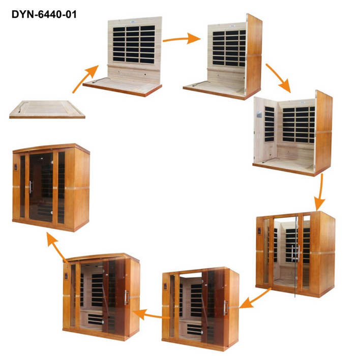 Sauna dinámica de infrarrojos LEJOS con bajo EMF para 4 personas en Bérgamo | DYN-6440-01