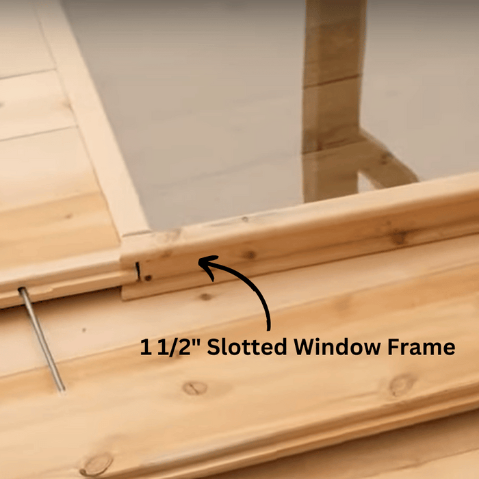 Sauna Window- 12"x39" Double Pane Bronze Tempered Glass in Cedar Frame