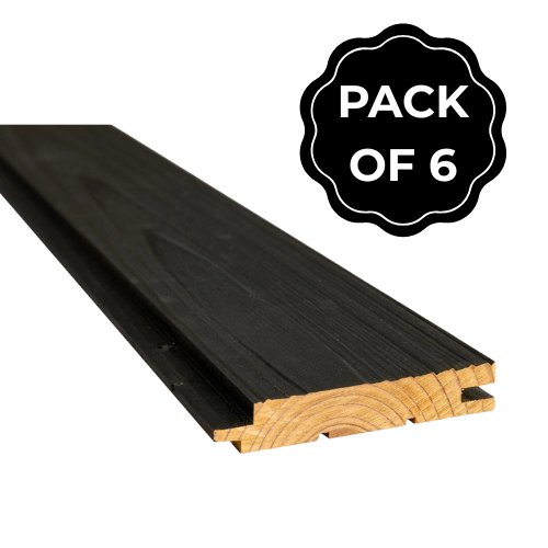 Thermory Black Wax Coated Thermo-Spruce Nickel Gap Sauna Wall Cladding – 1″×4″ - alternate view