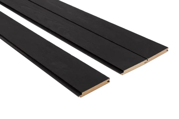 Thermory Black Wax Coated Alder Nickel Gap Sauna Wall Cladding – 1″×5″ (6-Board Pack) | STS4