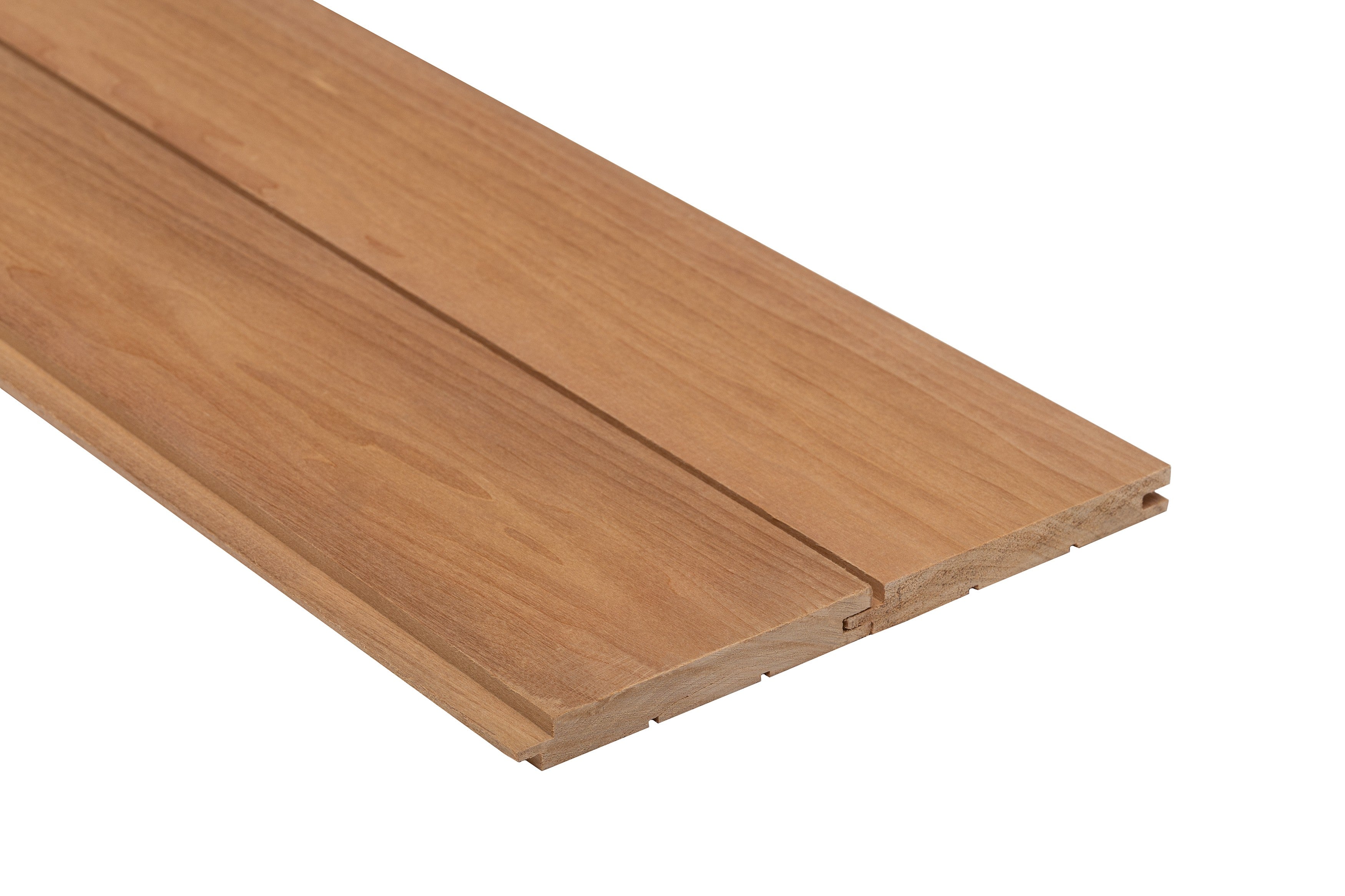 Revestimiento de pared con huecos de níquel Thermo-Aspen de Prosaunas Sauna Wood, 1" x 4" | WOOD665