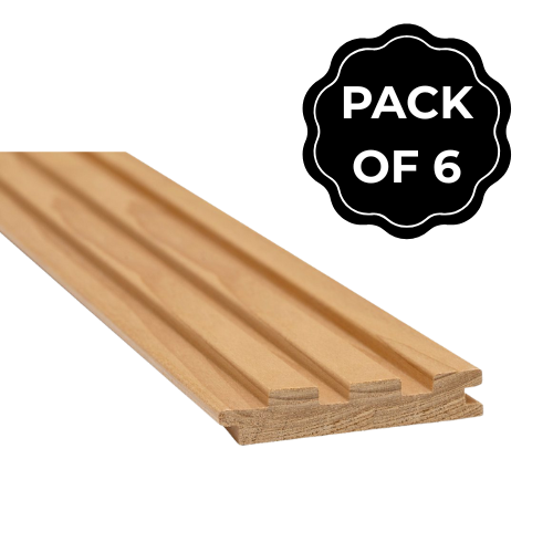 Revestimiento de pared con huecos de níquel Thermo-Aspen de Prosaunas Sauna Wood, 1" x 4" | WOOD665