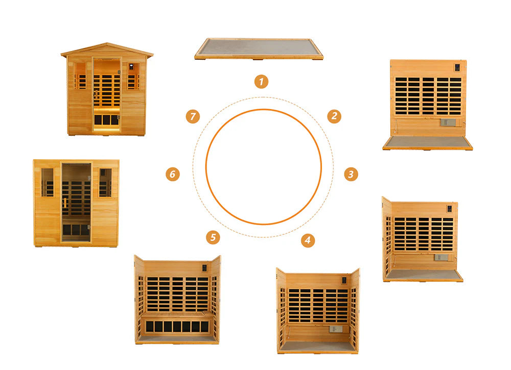Wizzisaunas VB03 3-Person Outdoor Infrared Sauna + Medical-Grade Red Light Therapy - image 9
