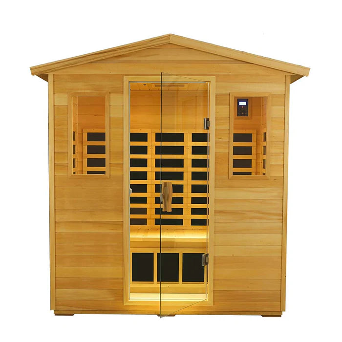 Wizzisaunas VB03 3-Person Outdoor Infrared Sauna + Medical-Grade Red Light Therapy