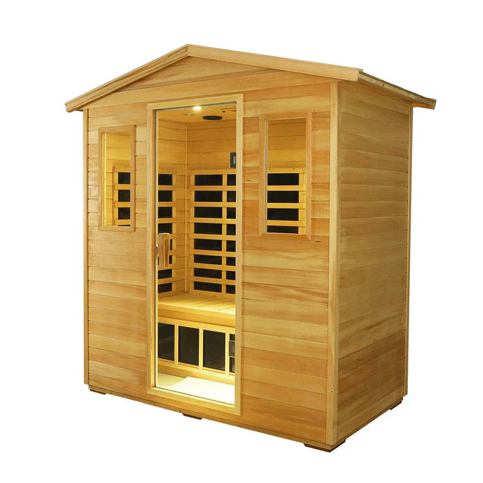 Wizzisaunas VB03 3-Person Outdoor Infrared Sauna + Medical-Grade Red Light Therapy - view 4