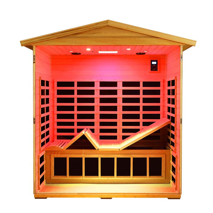 Wizzisaunas VB03 3-Person Outdoor Infrared Sauna + Medical-Grade Red Light Therapy - alternate view