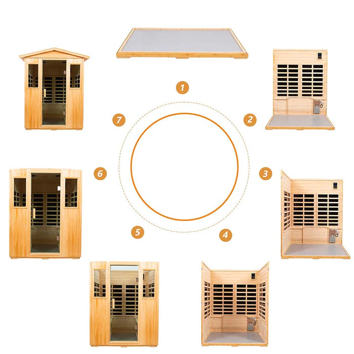 Wizzisaunas VB04 4-Person Outdoor Infrared Sauna - image 8