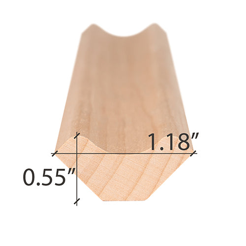 Prosaunas Sauna Wood, Alder 1"x1" Inside Corner Molding | WOOD679