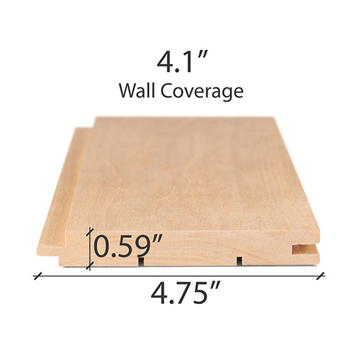Prosaunas Sauna Wood, Alder Nickel Gap Wall Cladding, 1"x5" | WOOD741