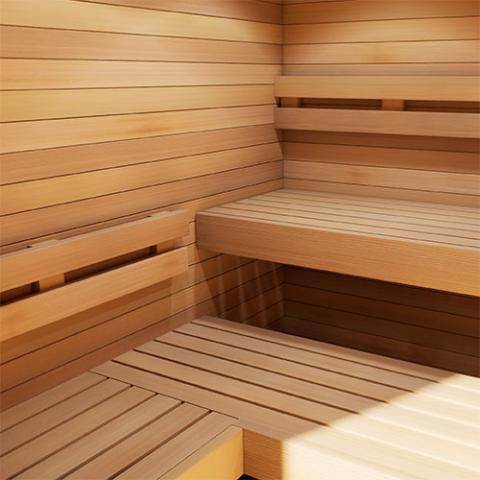 Prosaunas 桑拿木材，垂直纹理，清晰的 A+ 级雪松 1"x4" 长凳材料