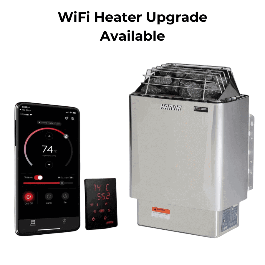 Golden Designs St. Moritz 2-4 Person Outdoor Barrel Sauna & Harvia Traditional Electric Heater Kit - image 7