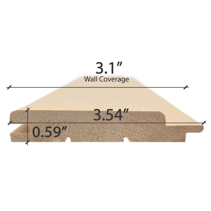 Prosaunas 桑拿木材，桤木中间隙墙面覆盖层，1 英寸 x 4 英寸 | WOOD661