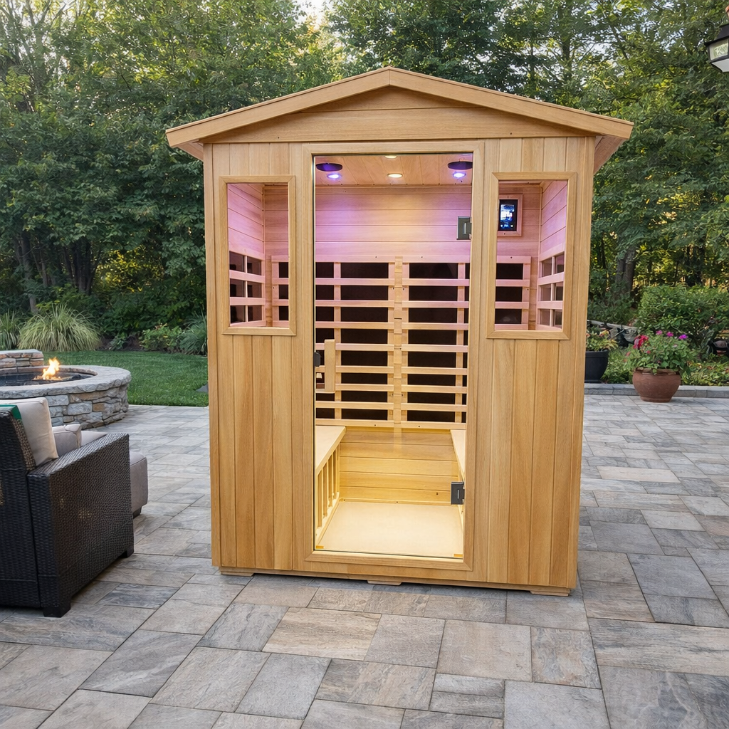 Wizzisaunas VB04 4-Person Outdoor Infrared Sauna (120V)