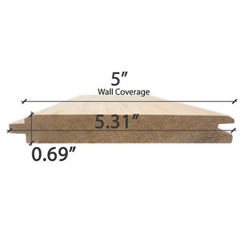 Prosaunas 桑拿木，垂直纹理，清晰的 A+ 级雪松 1"x6" V 型间隙墙面覆层