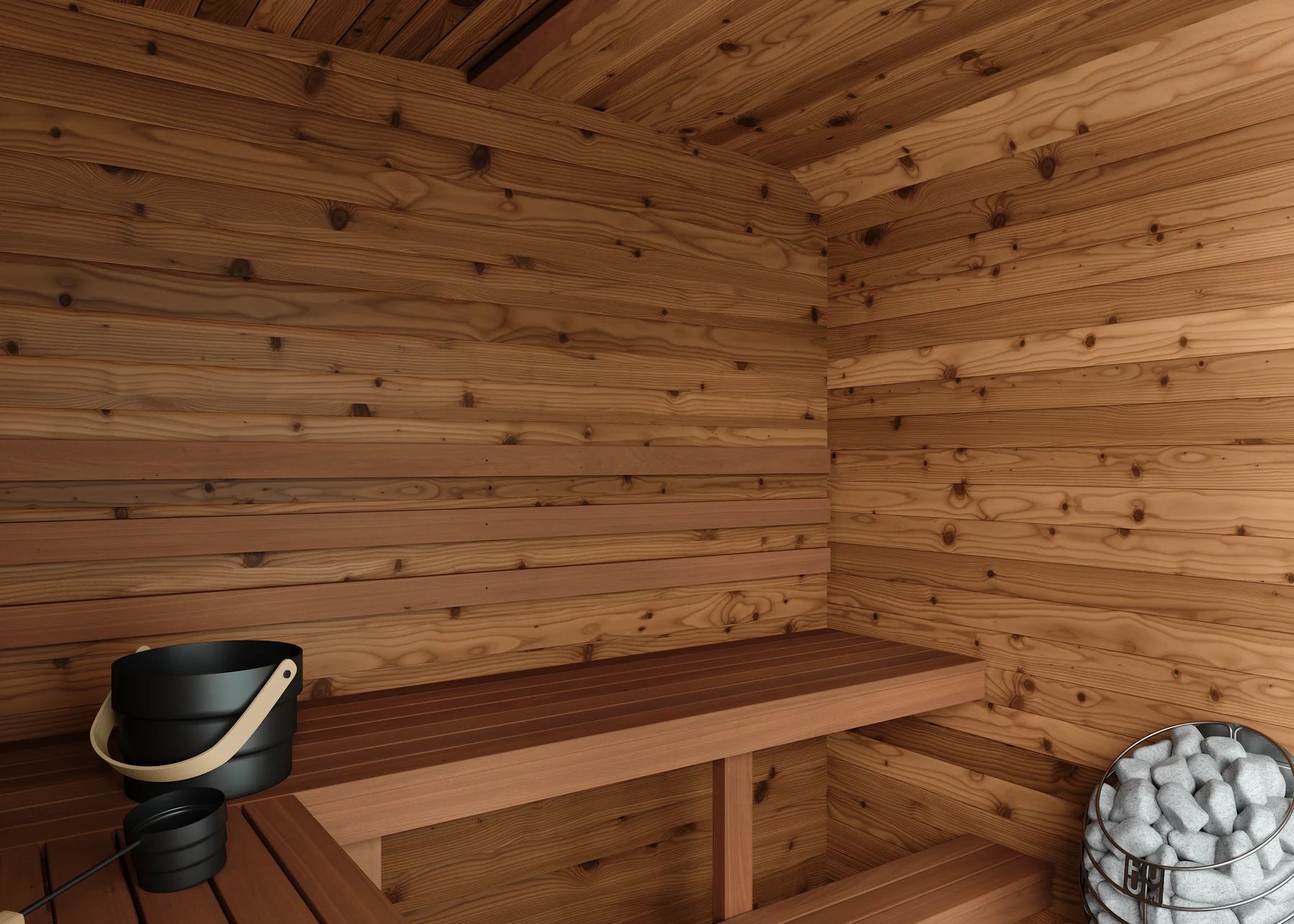 Thermory Thermo-Spruce Nickel Gap Sauna Wall Cladding – 1″×4″ - close-up detail