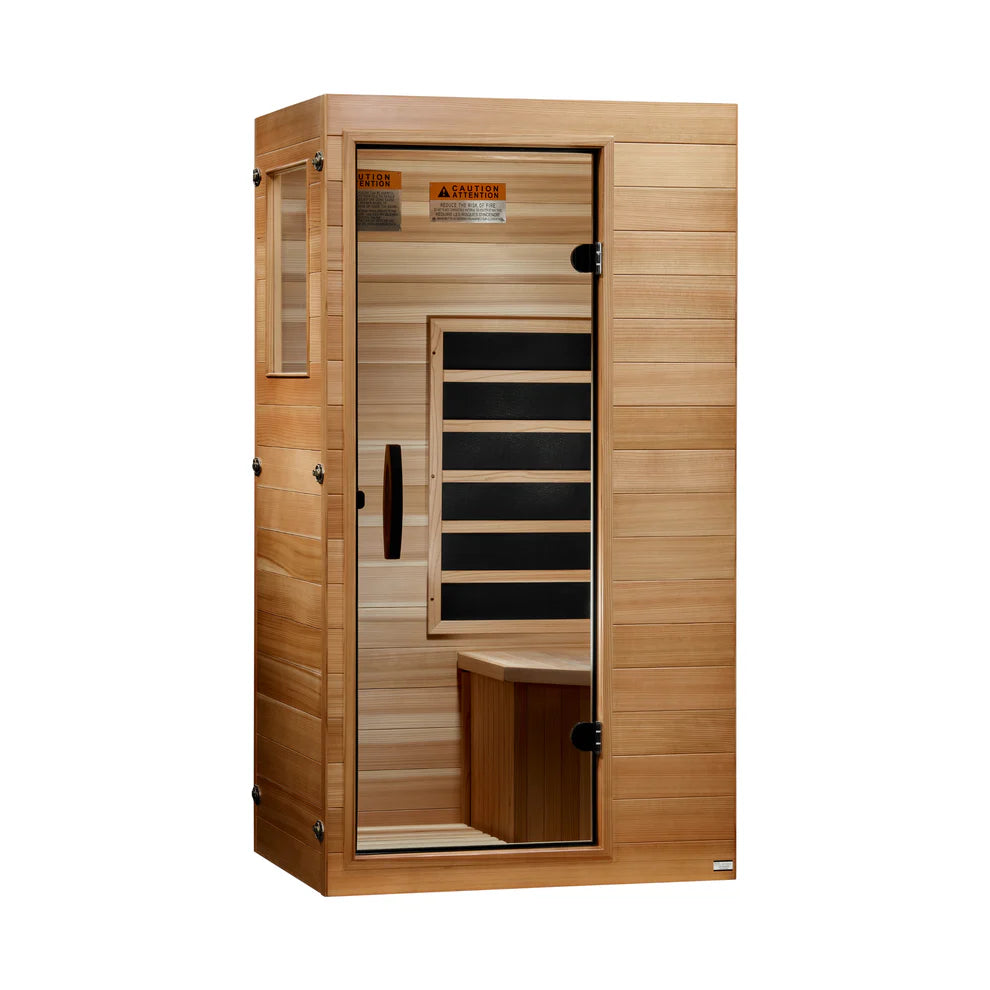 Dynamic Ultra Compact 1-person Ultra Low EMF FAR Indoor Infrared Sauna + Red Light Therapy | DYN-1101-01 Elite