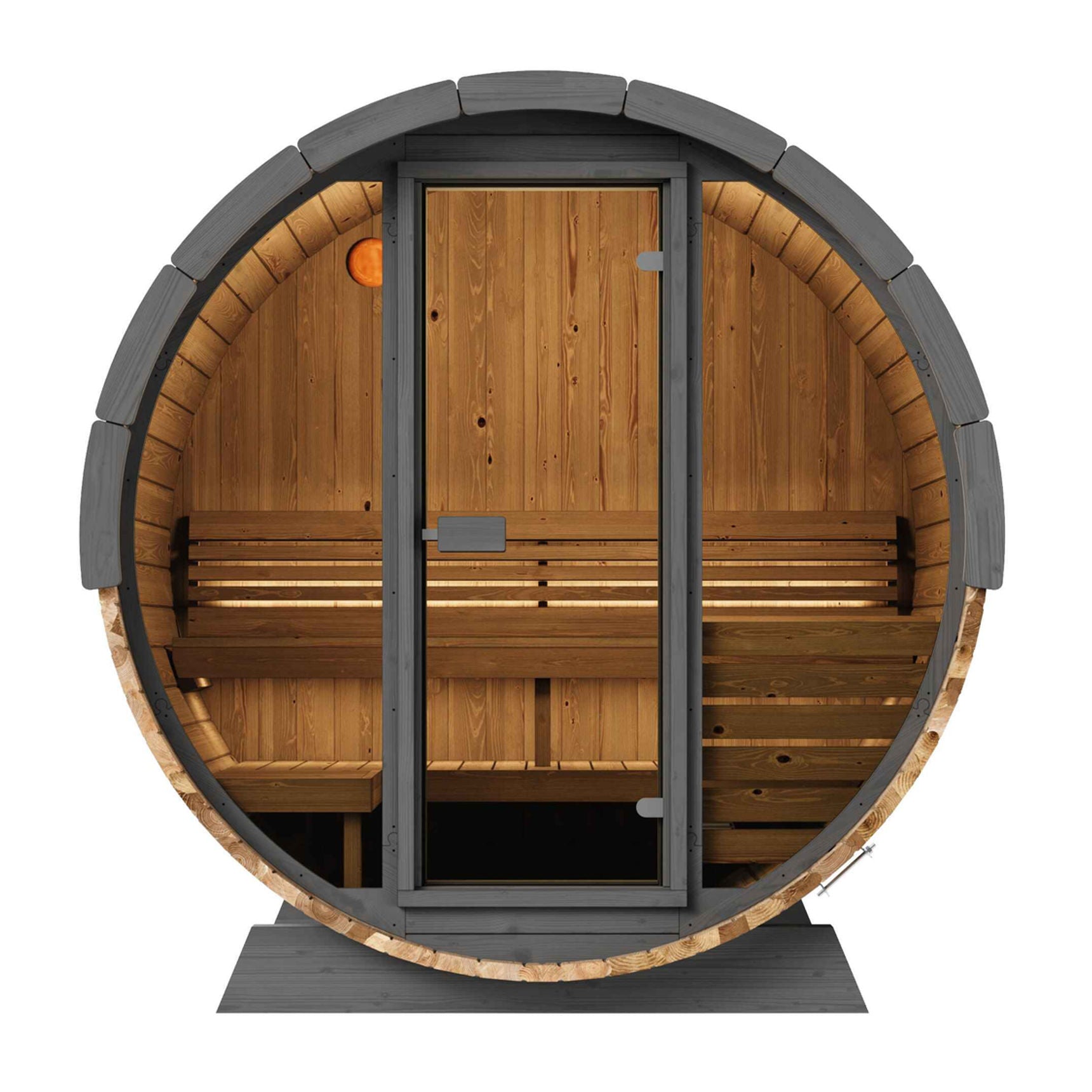 SaunaLife 4 Person 5.25' Long Outdoor Traditional Barrel Sauna | Ergo Model EE6G
