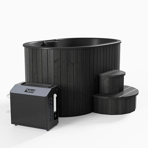 SaunaLife 2-Person Black Thermo-Pine Cold/Hot Plunge Tub | Model S2B