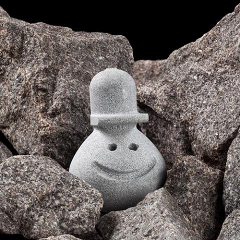 Hukka Reiska Sauna Elf Stone with Baseball Hat