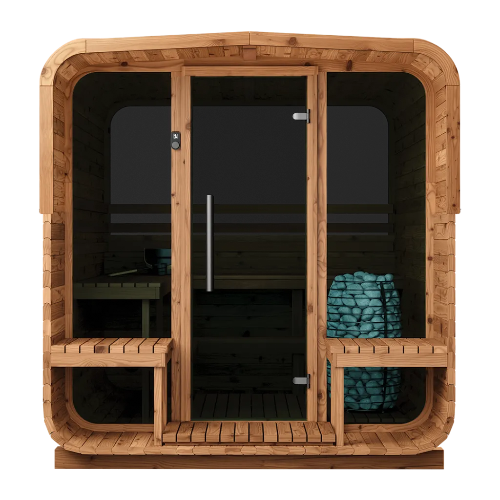 Thermory Premium 24" Tempered Clear Glass Sauna Door w/ Thermo-Pine Frame