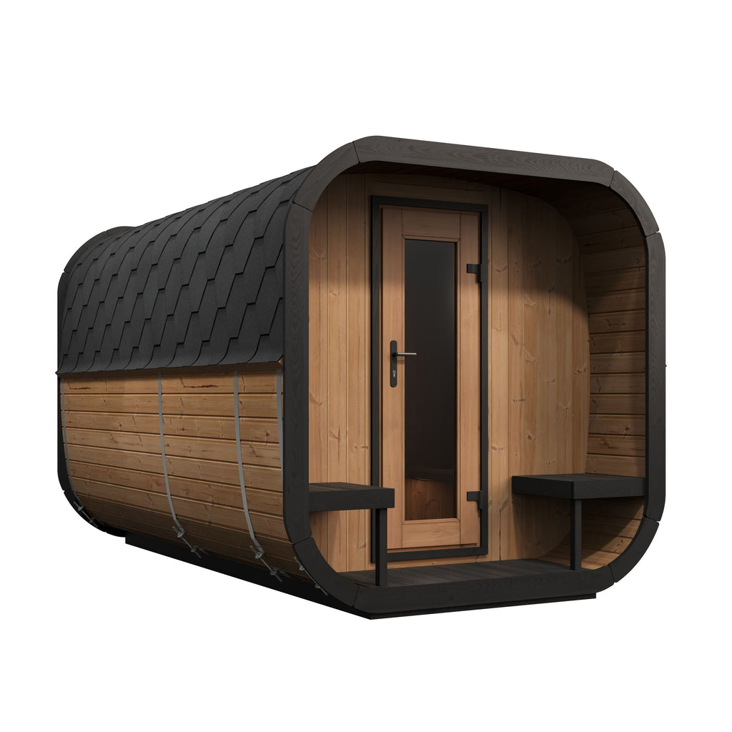 SaunaLife CL12GCP 8-Person Outdoor Cube Sauna | Changeroom
