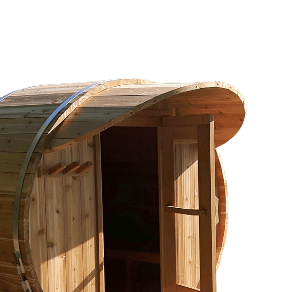 Cedar Roof Extension for Barrel Sauna