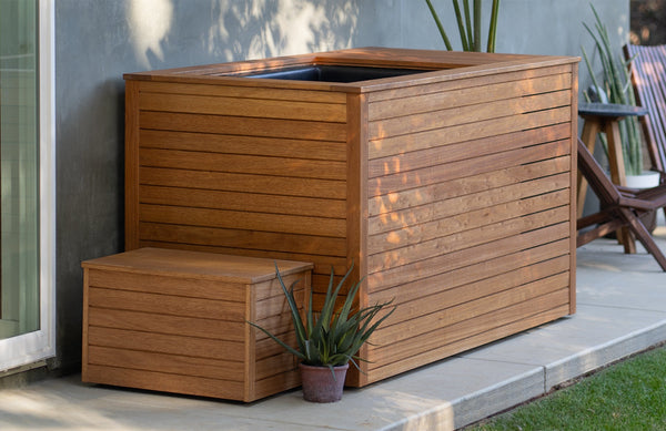Breathe Degrees Handcrafted Mahogany Cold Plunge Tub w/ Built In Filter & Chiller
