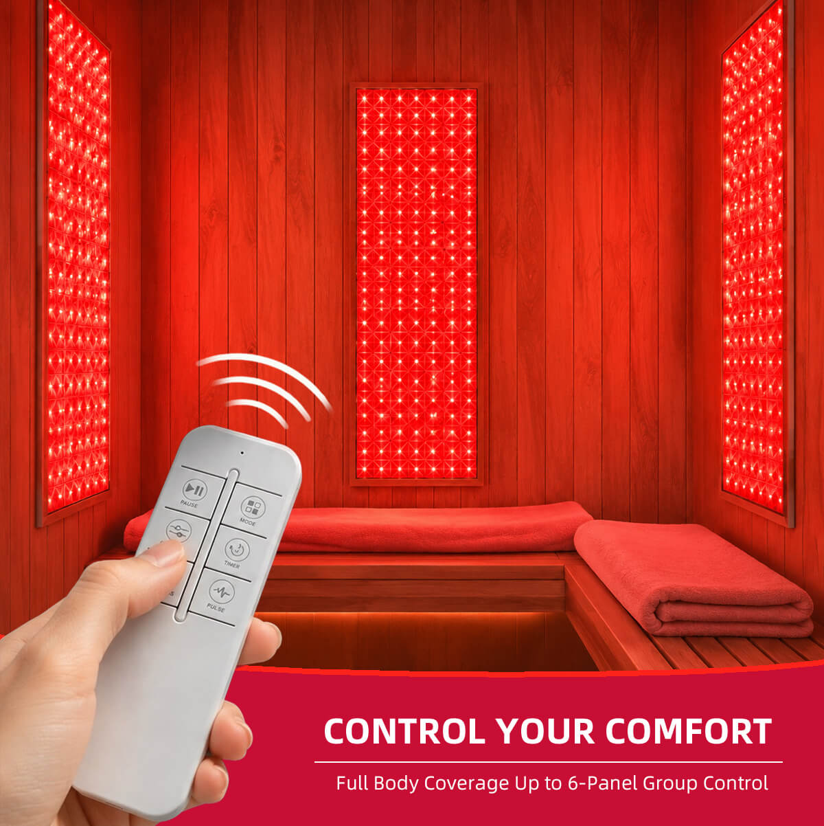 SaunaLight RS301 remote with 6-panel group control