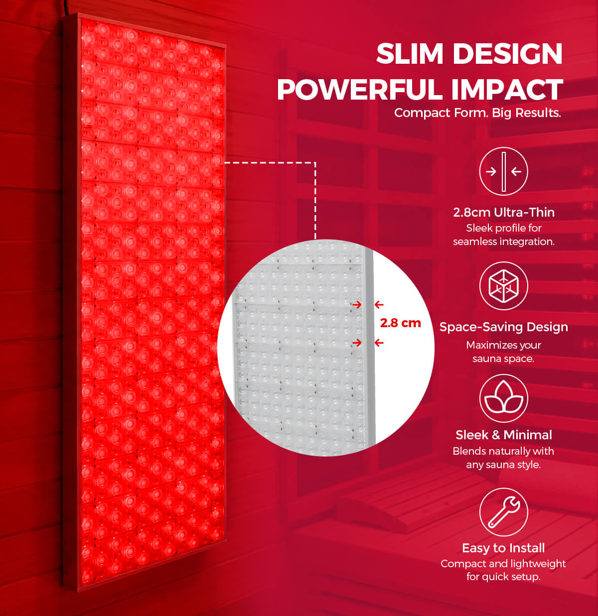 SaunaLight RS301 ultra-slim 2.8cm design